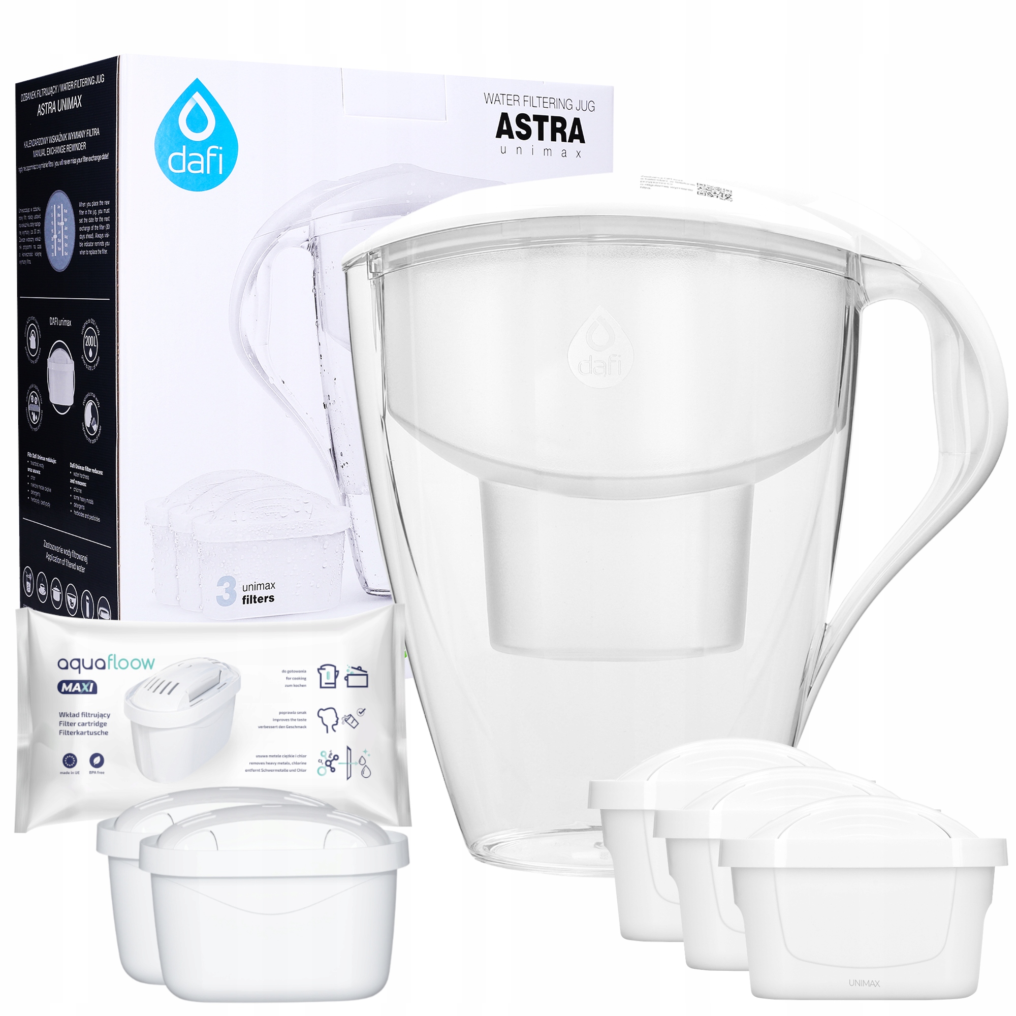 Filtračná kanvica Dafi Astra + AquaFloow Maxi 3 l čierna
